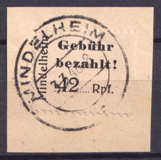 1946 Mindelheim and Kirchheim, Germany Local Post (Mi. 2 C, Unofficial Issue, Full Set, Mildenheim Postmark, CV $170)