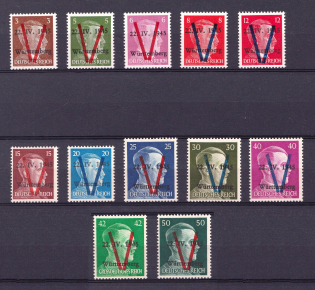 1945 Saulgau (Wurttemberg), Germany Local Post (Mi. I - XII, Unofficial Issue, Full Set, CV $330, MNH)