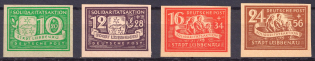 1946 Lubbenau (Spreewald), Germany Local Post (Mi. 9 B - 12 B, Full Set, CV $80, MNH)