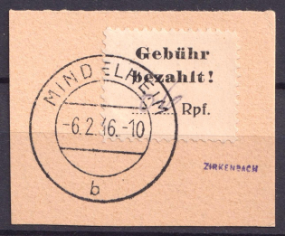 1945 3pf Middelheim, Germany Local Post (Mi. 1 w, Signed, Canceled, CV $200)