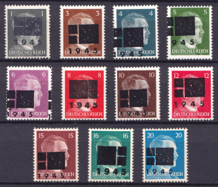 1945 Netzschkau-Reichenbach (Saxony), Germany Local Post (Mi. 1 II - 11 II, Signed, CV $2,800, MNH)