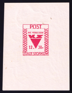 1946 Storkow (Mark), Germany Local Post, Souvenir Sheet (Mi. Bl. 1 B, CV $720, MNH)
