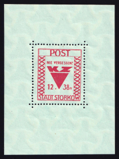 1946 Storkow (Mark), Germany Local Post, Souvenir Sheet (Mi. Bl. 2 A Y, CV $70, MNH)