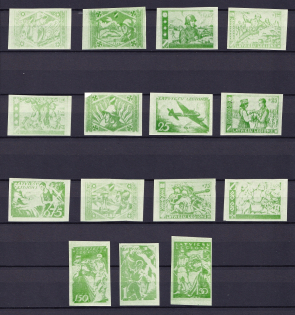 1941 Latvian Legion, Latvia, Germany (Proofs in Green, Rare, MNH)