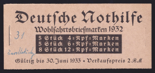 1932 Booklet with stamps of Weimar Republic, Germany in Excellent Condition (Mi. MH 31, Not Complete!)