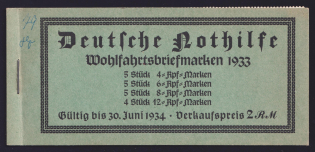 1933 Booklet with stamps of Third Reich Wagner, Germany in Excellent Condition (Mi. MH 34, Not complete, CV $1,170)