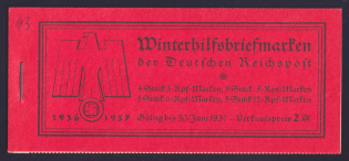 1936 Booklet with stamps of Third Reich, Germany in Excellent Condition (Mi. MH 43, Not complete, CV $190)