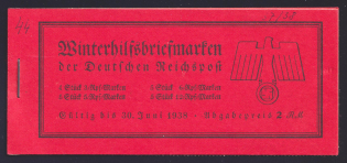 1937 Booklet with stamps of Third Reich, Germany in Excellent Condition (Mi. MH 44, CV $170)