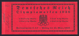 1936 Booklet with stamps of Third Reich, Germany in Excellent Condition (Mi. MH 42.1, Not complete)