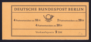 1966 Booklet with stamps of West Berlin, Germany in Excellent Condition (Mi. MH 5a)