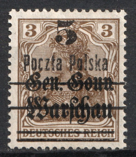 1921 5pf Poland (Type II, Signed, CV $70)