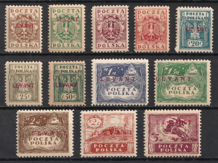 1919 Levant Polish Post Office in Turkey, Poland (Mi. 1 - 12, Full Set, MNH)