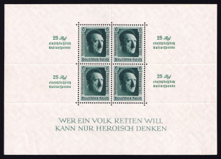1937 Third Reich, Germany, Souvenir Sheet (Mi. Bl. 11, CV $120)
