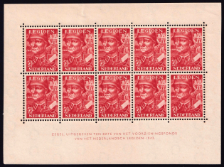 1943 7.5c Netherlands Legion, Germany, Full Sheet (CV $180, MNH)