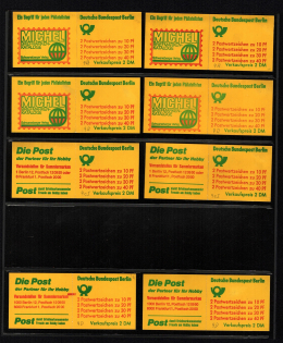 1974 Collection of West Berlin Booklets, Germany (Mi. 9 a, 9 b, 9 c I, 9 d, 9 d Z)