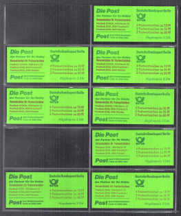 1982 Collection of West Berlin Booklets, Germany (Mi. 13 b, 13 c, Varieties, High CV)