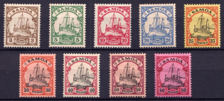 1900-01 Samoa, German Colonies, Kaiser’s Yacht, Germany (Mi. 7-15)