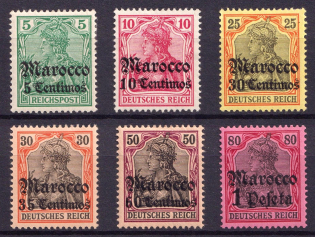 1905 German Offices in Morocco, Germany (Mi. 22-29, CV $120)
