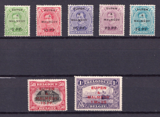 1920 Eupen and Malmedy, Belgian Military Post (Mi. 1 - 7, Full Set, CV $70)
