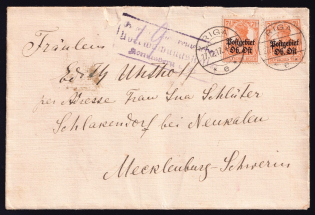 1917 Eastern Lands Ost, German Occupation, Germany, Cover, Mecklenburg-Schwerin - Riga (Mi. 4)
