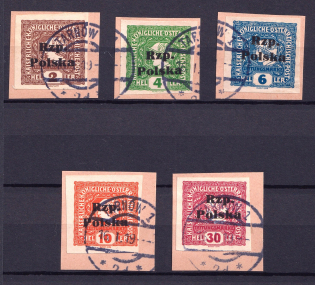 1918 Tarnow Local Issue, Poland (Type II, Readable Postmarks, CV $40)