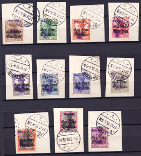 1918 Brzeziny Local Issue, Poland (Readable Postmarks, CV $100)