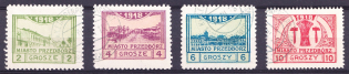 1918 Przedborz Local Issue, Poland (Fischer 3 - 6 B, Full Set, Readable Postmark, CV $50)