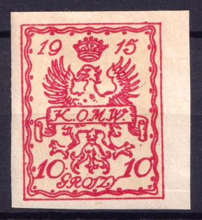 1915 10gr Warsaw Local Issue, Poland (Mi. 2 a U, CV $60)