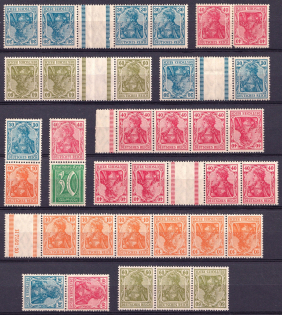 1921 Weimar Republic, Germany, Group (Se-tenants, Gutter, Tete-beche, CV $130)