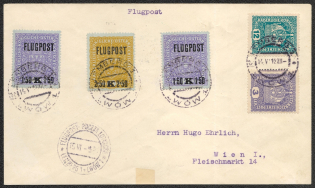 1918 Lviv (Ukraine) - Vienna, Austria, Airmail Cover (Scott C1 - C3)