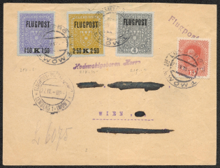1918 Lviv (Ukraine) - Vienna, Austria, Airmail Cover (Scott C1 - C3)