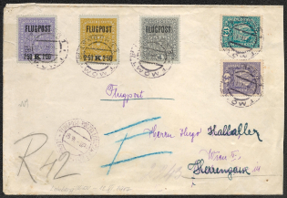 1918 Lviv (Ukraine) - Vienna, Austria, Airmail Cover (Scott C1 - C3)