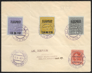 1918 Lviv (Ukraine) - Vienna, Austria, Airmail Cover (Scott C1 - C3)