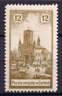 1918 12h Zarki Local Issue, Poland (Mi. 3, CV $120)