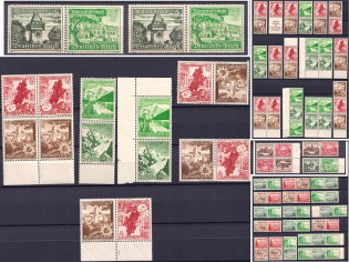 1937-39 Third Reich, Germany (Se-tenants (Zummendruck), High CV)