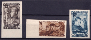 1947 29th Anniversary of the Soviet Army, Soviet Union USSR (Imperforated, Full Set, MNH)