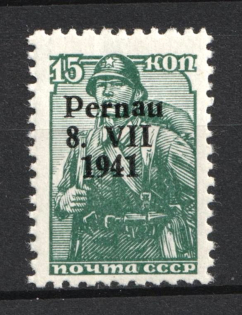 1941 15k Parnu Pernau, German Occupation of Estonia, Germany (Mi. 7 I, Signed, CV $40, MNH)