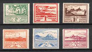 1943 Jersey, German Occupation, Germany (Mi. 3 - 8, Full Set, CV $80, MNH)