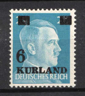 1945 6pf on 20pf Kurland, German Occupation, Germany (Mi. 3 wz, Signed, CV $30, MNH)