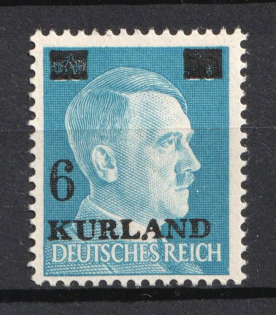 1945 6pf on 20pf Kurland, German Occupation, Germany (Mi. 3 II, Signed, CV $20)