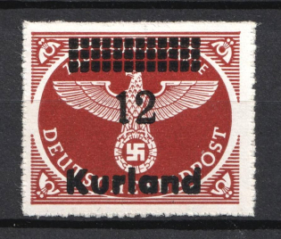 1945 12pf Kurland, German Occupation, Germany (Mi. 4 B y, Signed, CV $30, MNH)