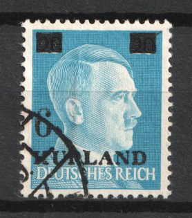 1945 6pf on 20pf Kurland, German Occupation, Germany (Mi. 3 II, Canceled, CV $40)