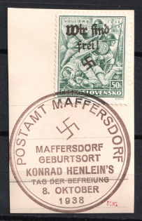 1938 50h Occupation of Reichenberg - Maffersdorf Sudetenland, Germany (Mi. 132, Signed, Maffersdorf Postmark, CV $90)