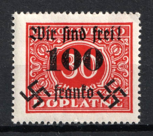 1938 100h on 30h Occupation of Rumburg Sudetenland, Germany (Mi. 39, Signed, CV $30)