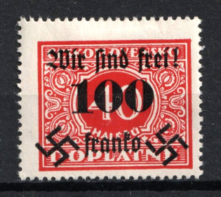1938 100h on 40h Occupation of Rumburg Sudetenland, Germany (Mi. 40, Signed, CV $30)