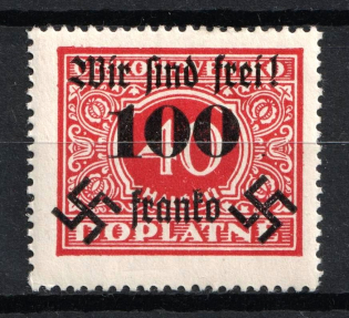 1938 100h on 40h Occupation of Rumburg Sudetenland, Germany (Mi. 40, CV $30)