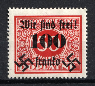 1938 100h on 50h Occupation of Rumburg Sudetenland, Germany (Mi. 41, Signed, CV $20)