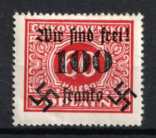 1938 100h on 60h Occupation of Rumburg Sudetenland, Germany (Mi. 42, Signed, CV $40)