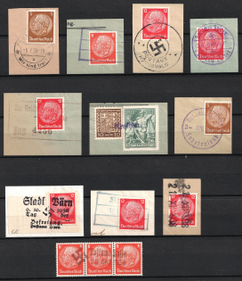 Sudetenland Postmarks on pieces, German Occupations, Small Stock