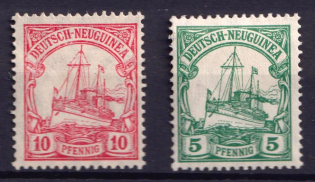 1914-19 New Guinea, German Colonies, Kaiser’s Yacht, Germany (Mi. 21 - 22)